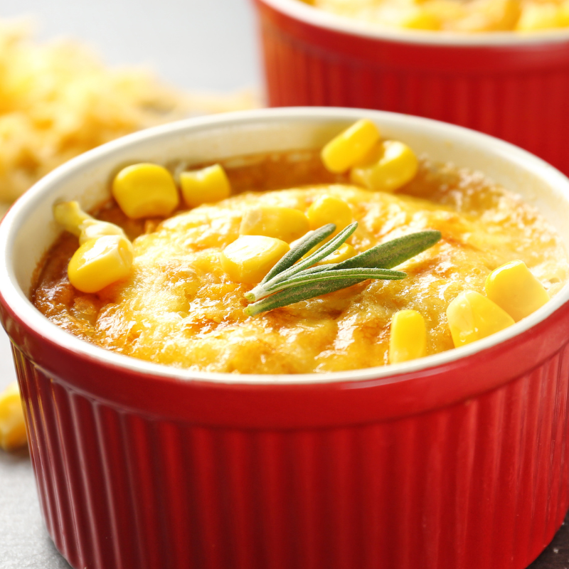 Corn Pudding with Breakfast Sauce Too