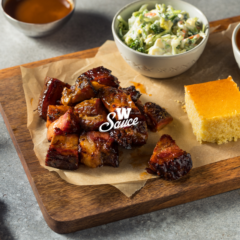 Bear & Burton’s Pork Belly Burnt Ends with Fireshire W Sauce