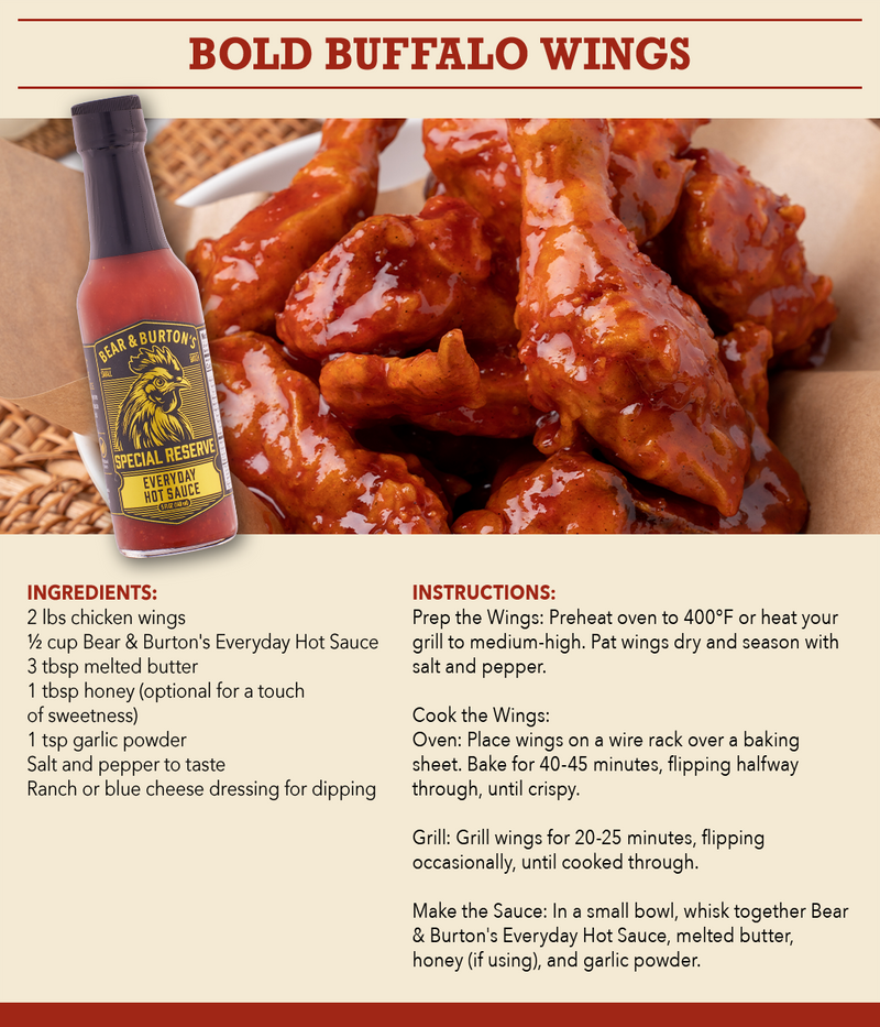 Bear & Burton's Everyday Hot Sauce BOLD Buffalo Wings