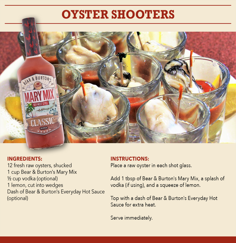 Bear & Burton's Mary Mix Oyster Shooters